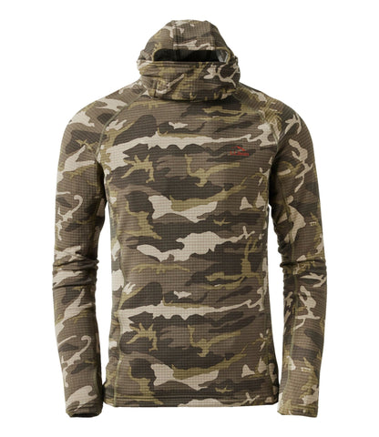 L.L.Bean Men's L.L.Bean Heavyweight Base Layer Hoodie, Print Kelp Green Camo