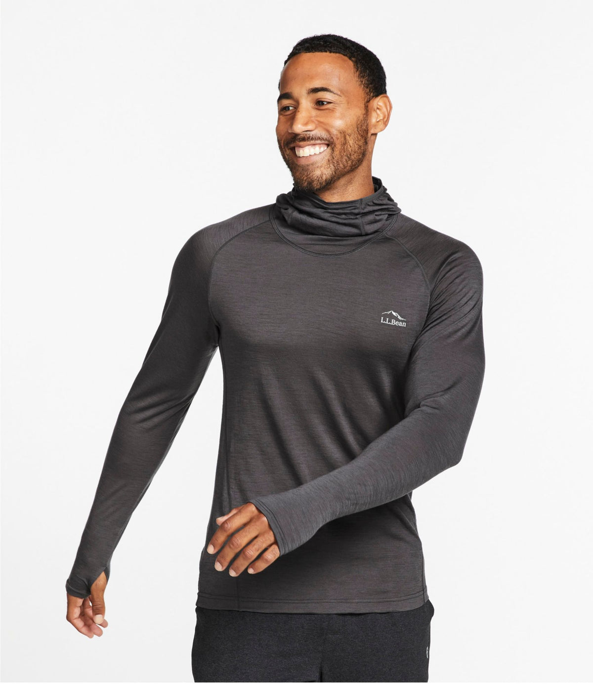 L.L.Bean Men's Cresta Wool Ultralight 150 Base Layer, Hoodie Alloy Gray
