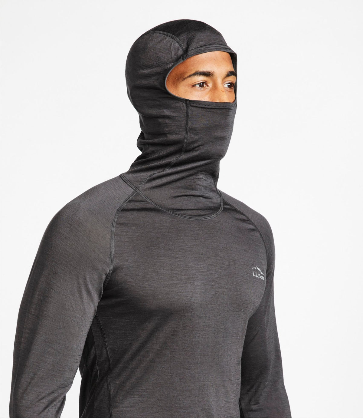 L.L.Bean Men's Cresta Wool Ultralight 150 Base Layer, Hoodie Alloy Gray