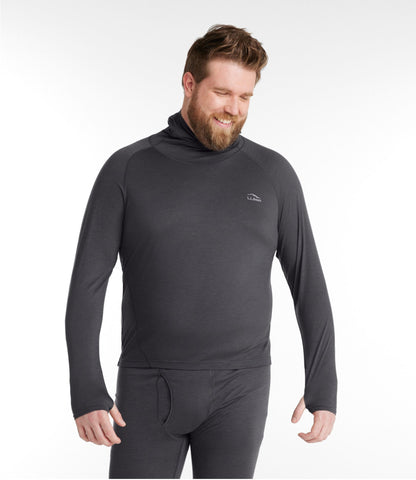 L.L.Bean Men's Cresta Wool Ultralight 150 Base Layer, Hoodie Alloy Gray