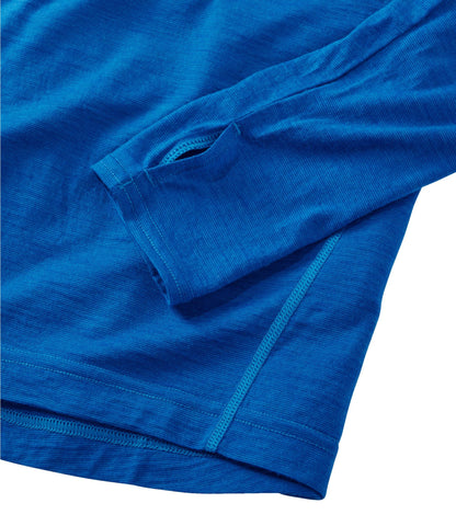 L.L.Bean Men's Cresta Ultralight 150 Crew Top, Stripe Regatta Blue/Glacier Blue