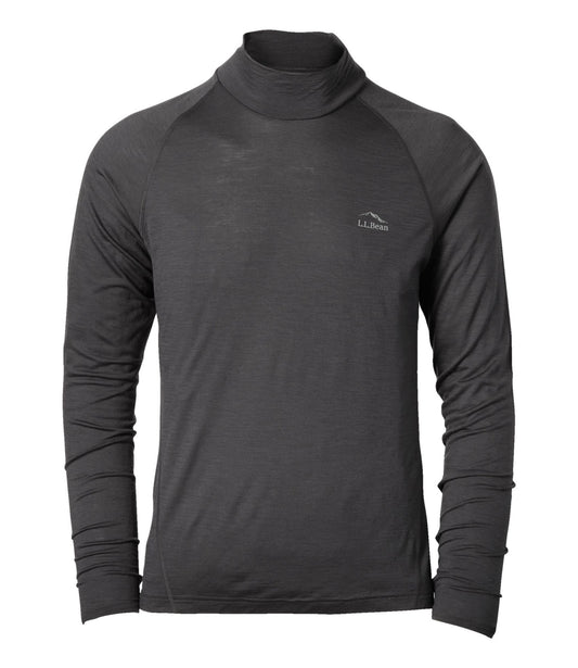L.L.Bean Men's Cresta Wool Ultralight 150 Turtleneck Alloy Gray