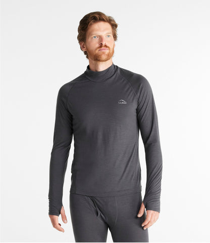 L.L.Bean Men's Cresta Wool Ultralight 150 Turtleneck Alloy Gray