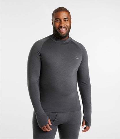 L.L.Bean Men's Cresta Wool Ultralight 150 Turtleneck Alloy Gray