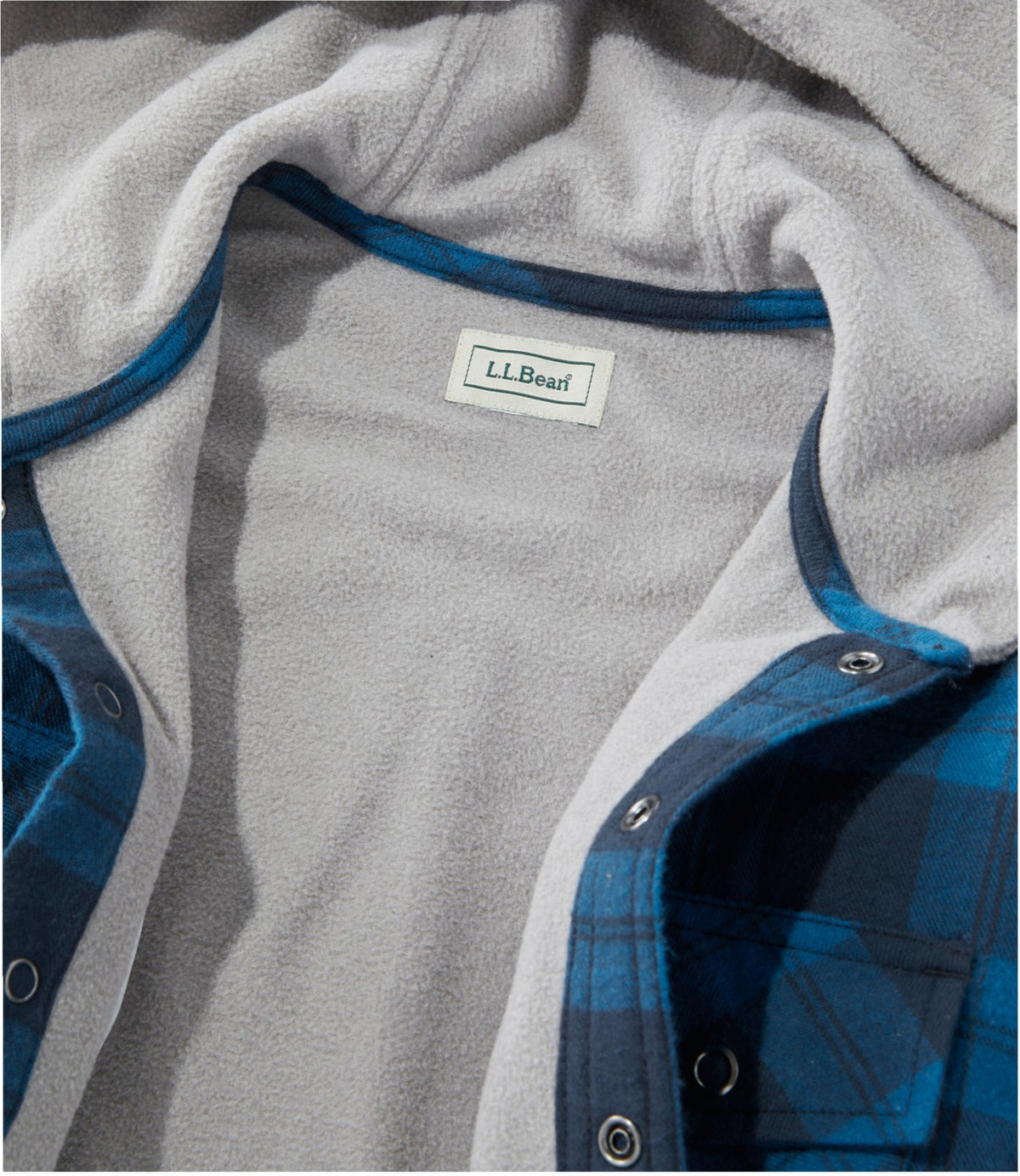 L.L.Bean Kids' Fleece-Lined Flannel Shirt, Hooded Plaid Deep Rosewood Plaid
