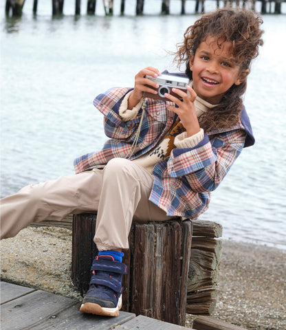 L.L.Bean Kids' Fleece-Lined Flannel Shirt, Hooded Plaid Deep Rosewood Plaid