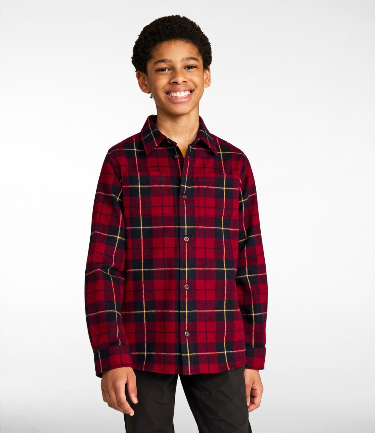 L.L.Bean Kids' Scotch Plaid Flannel Shirt Antique Royal Stewart
