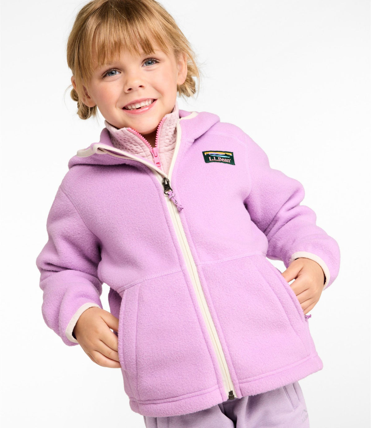 L.L.Bean Kids' Mountain Classic Fleece, Hooded Deep Lake