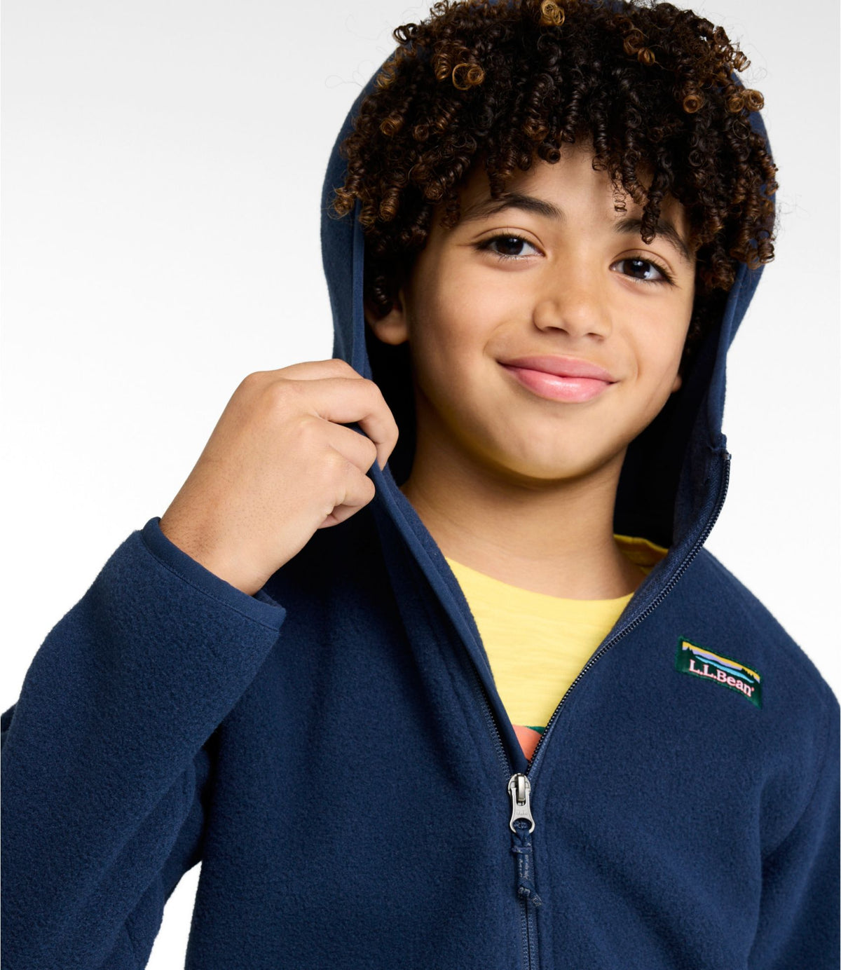 L.L.Bean Kids' Mountain Classic Fleece, Hooded Deep Lake