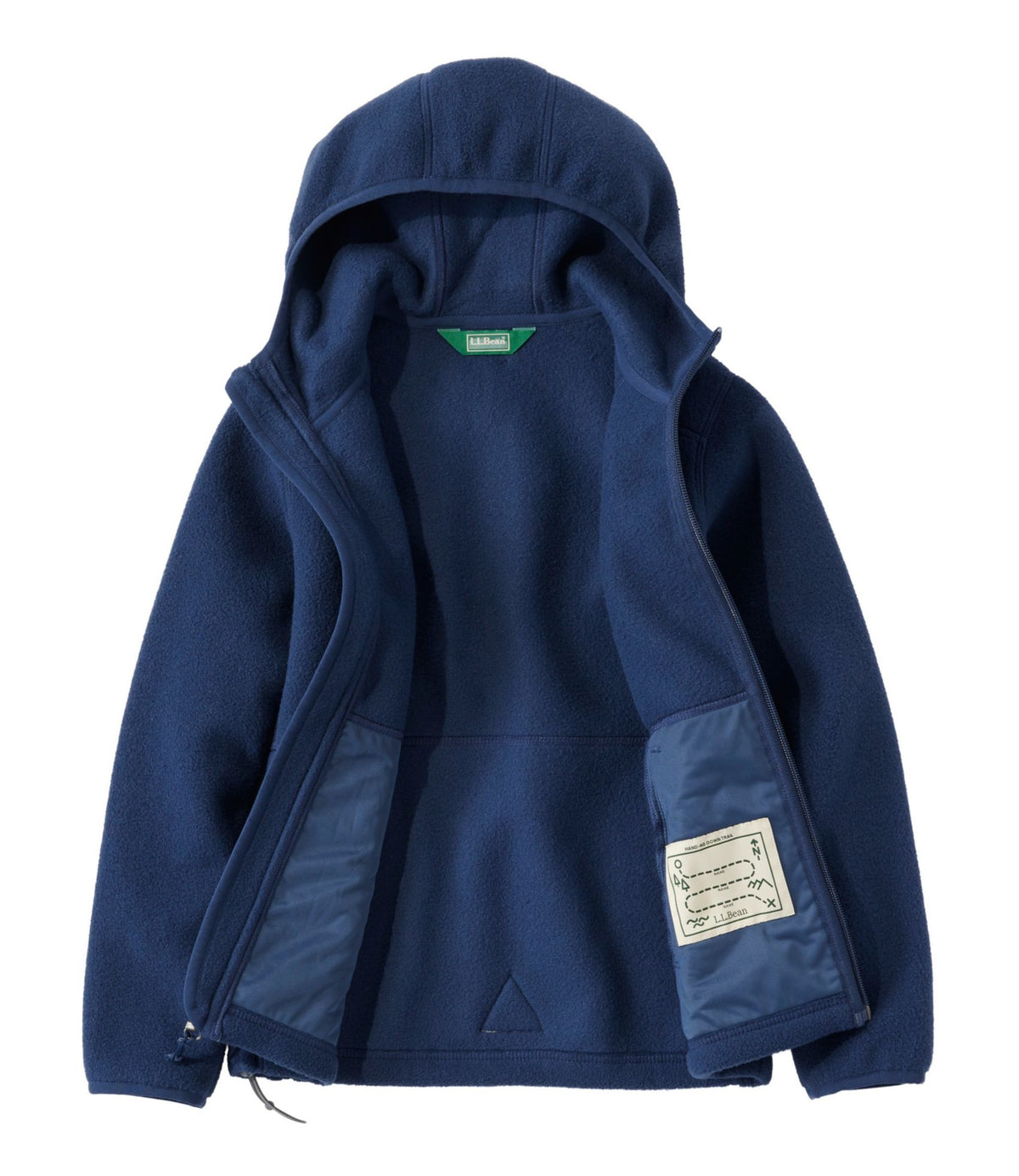 L.L.Bean Kids' Mountain Classic Fleece, Hooded Deep Lake