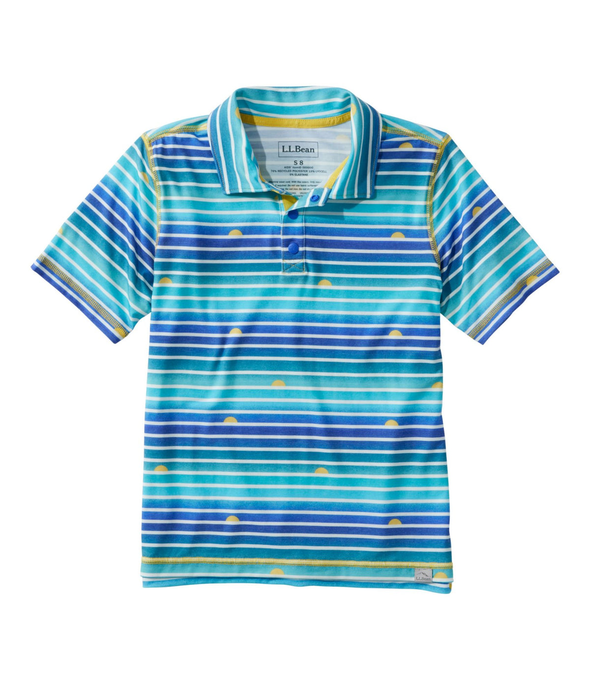 L.L.Bean Kids' Everyday SunSmart® Polo, Print Cool Blue
