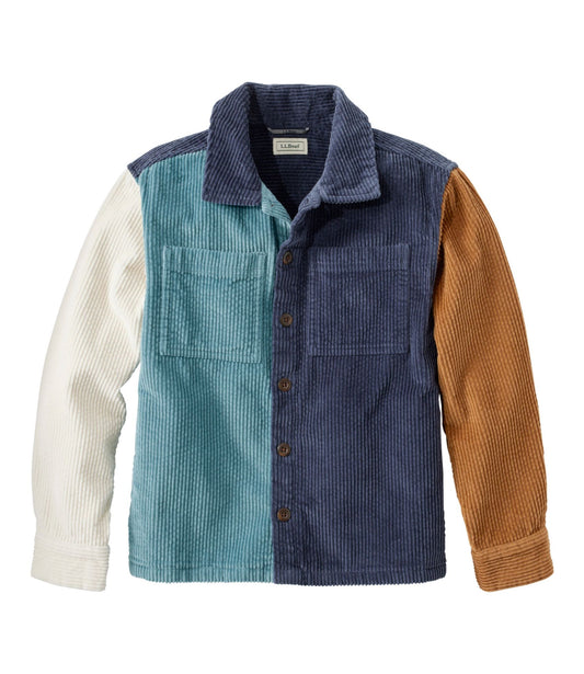L.L.Bean Kids' L.L.Bean Comfort Corduroy Shirt Carbon Navy Color Block