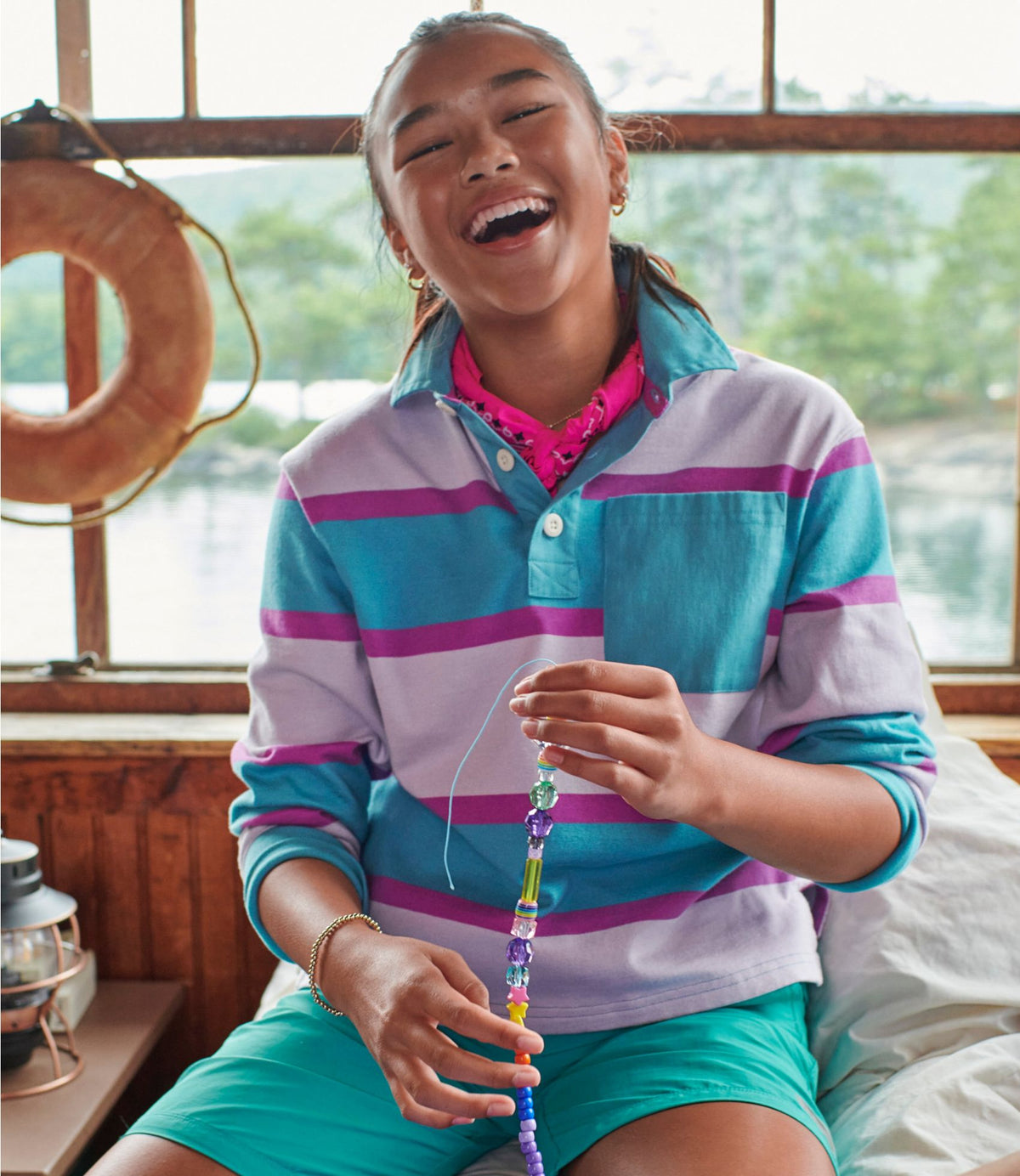 L.L.Bean Kids' Striped Rugby Shirt