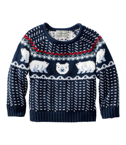 L.L.Bean Infants' and Toddlers' Cotton Rollneck Sweater Classic Navy Polar Fairisle