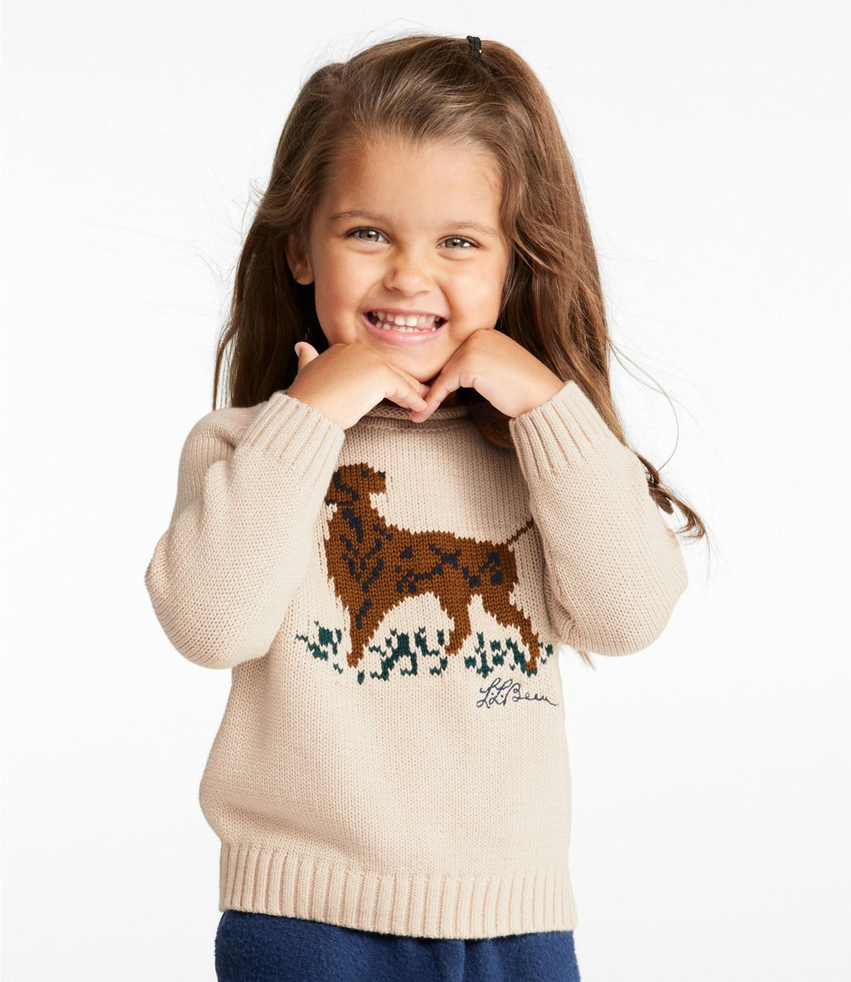 L.L.Bean Infants' and Toddlers' Cotton Rollneck Sweater Classic Navy Polar Fairisle