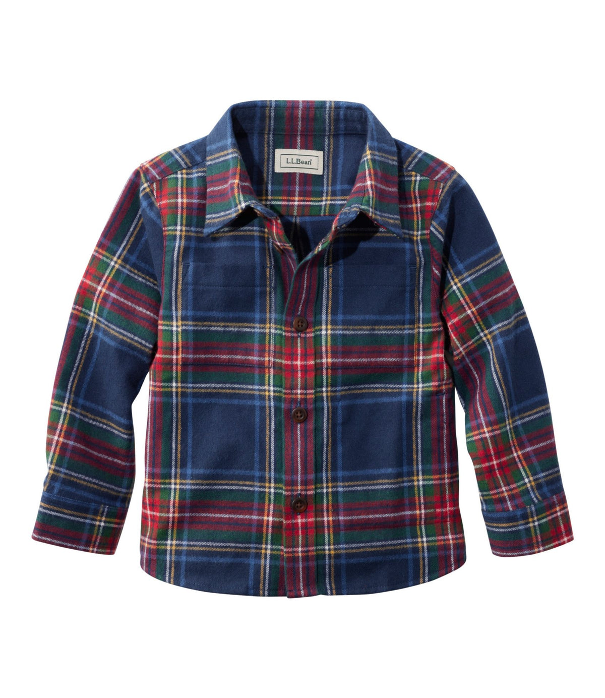 L.L.Bean Toddlers' Scotch Plaid Flannel Shirt Navy Stewart