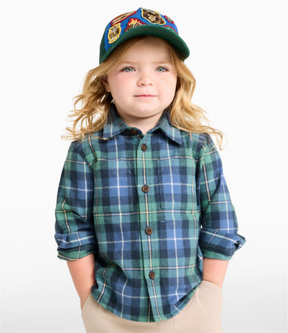 L.L.Bean Toddlers' Scotch Plaid Flannel Shirt Navy Stewart
