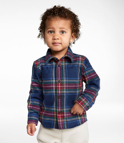 L.L.Bean Toddlers' Scotch Plaid Flannel Shirt Navy Stewart