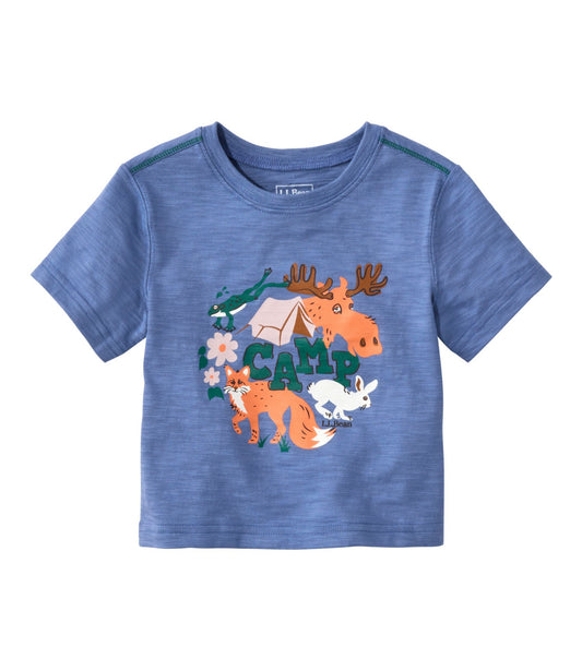 L.L.Bean Toddlers' Graphic Tee, Short-Sleeve Glow-In-The-Dark Deep Lake Wildlife Camp