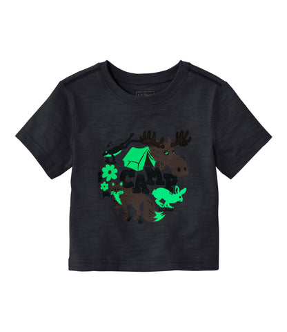 L.L.Bean Toddlers' Graphic Tee, Short-Sleeve Glow-In-The-Dark Deep Lake Wildlife Camp