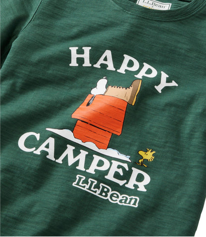 L.L.Bean Kids' L.L.Bean x Peanuts Short-Sleeve Tee Camp Green
