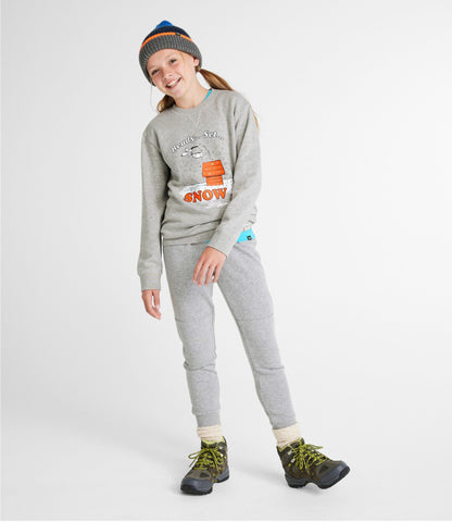 L.L.Bean Kids' L.L.Bean x Peanuts Crew Sweatshirt Deep Red Buffalo