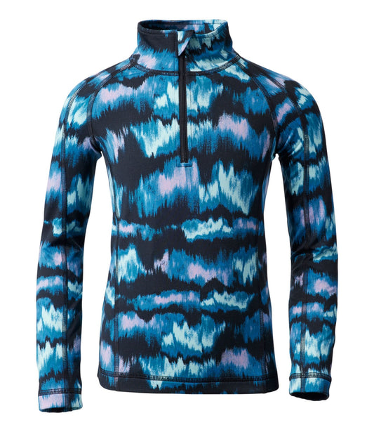 L.L.Bean Little Kids' Wicked Warm Long Underwear, Expedition-Weight Print Top Aurora Print