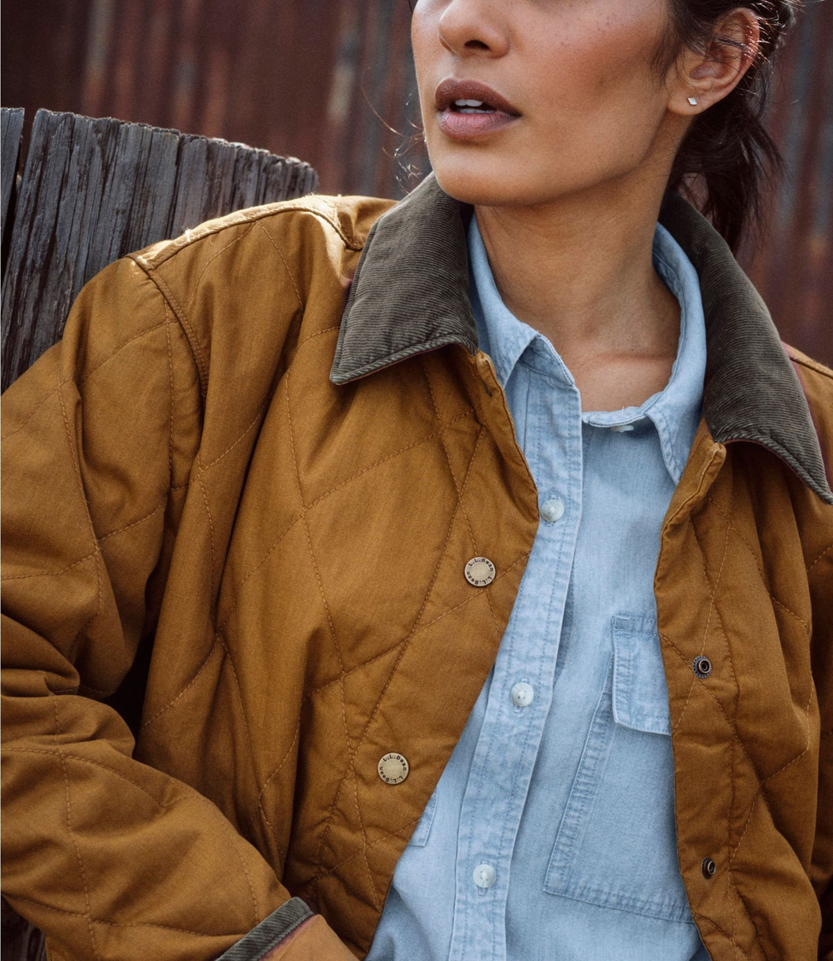 L.L.Bean Women's Insulated Quilted Field Jacket Faded Sage