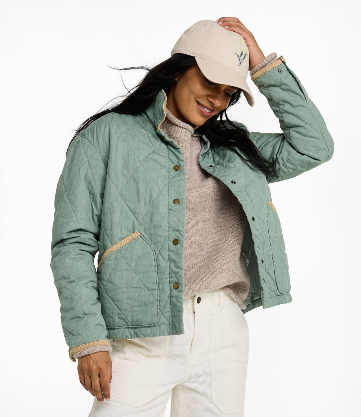 L.L.Bean Women's Insulated Quilted Field Jacket Faded Sage
