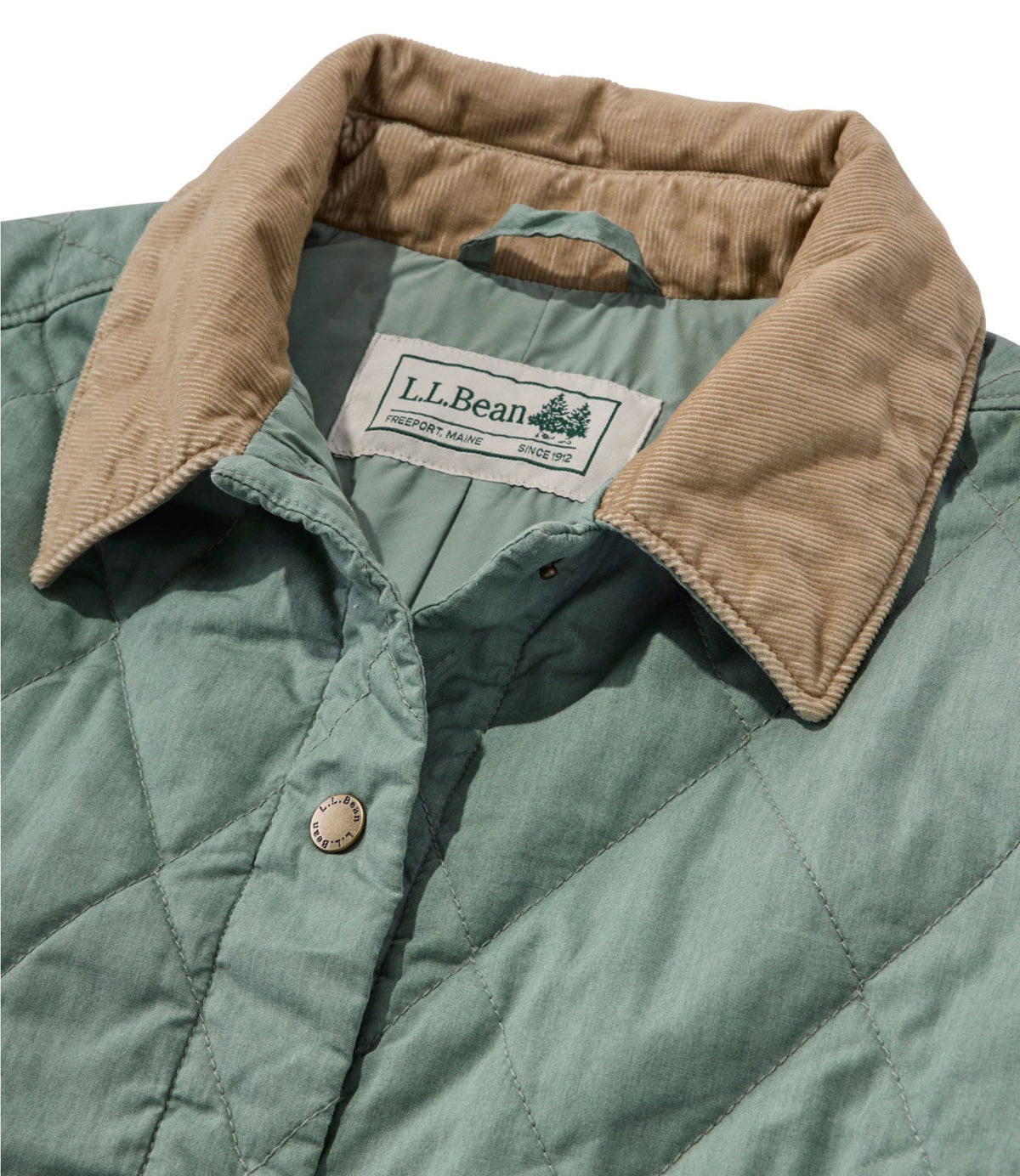 L.L.Bean Women's Insulated Quilted Field Jacket Faded Sage