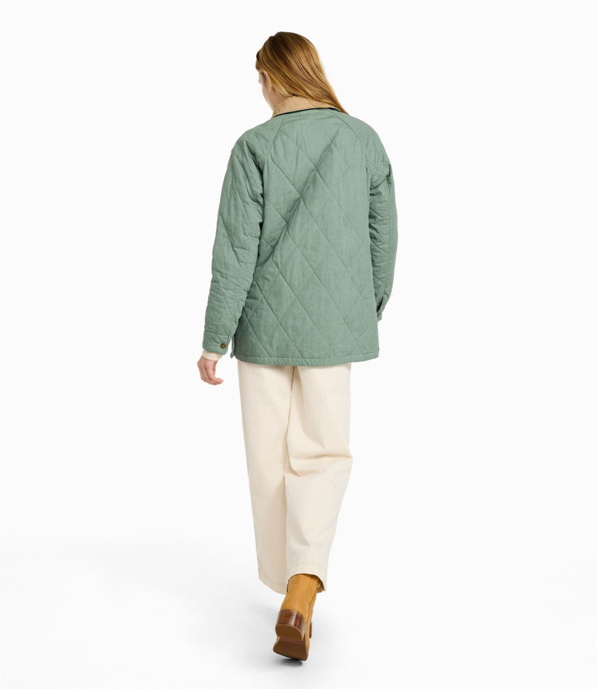 L.L.Bean Women's Insulated Quilted Field Coat Faded Sage