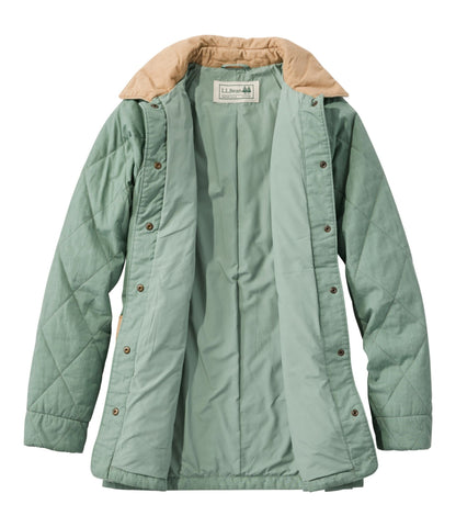 L.L.Bean Women's Insulated Quilted Field Coat Faded Sage