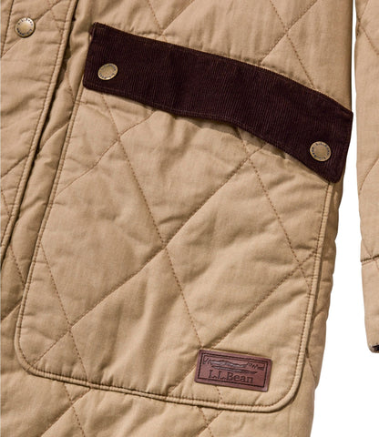 L.L.Bean Women's Insulated Quilted Field Coat Faded Sage