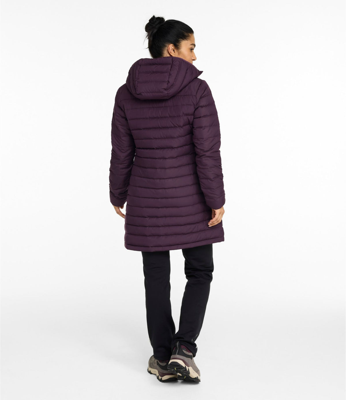 L.L.Bean Women's Access Down Hooded Coat Eggplant