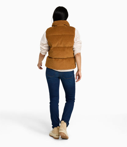 L.L.Bean Women's Mountain Classic Down Vest, Cropped Corduroy Saddle
