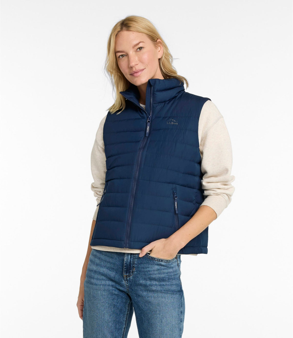 L.L.Bean Women's Access Down Vest Nautical Navy