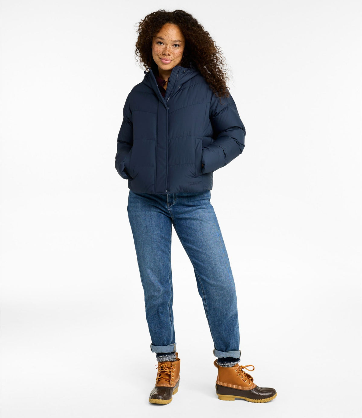 L.L.Bean Women's Popham Puffer Jacket Carbon Navy