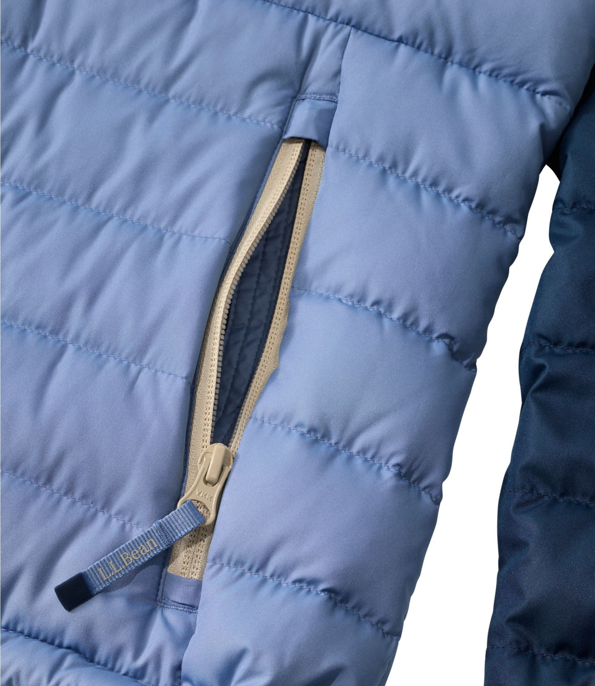 L.L.Bean Women's Access Down Hooded Puffer, Colorblock Eggplant/Iced Orchid
