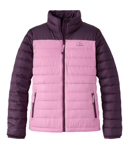 L.L.Bean Women's Access Down Puffer, Colorblock Eggplant/Iced Orchid