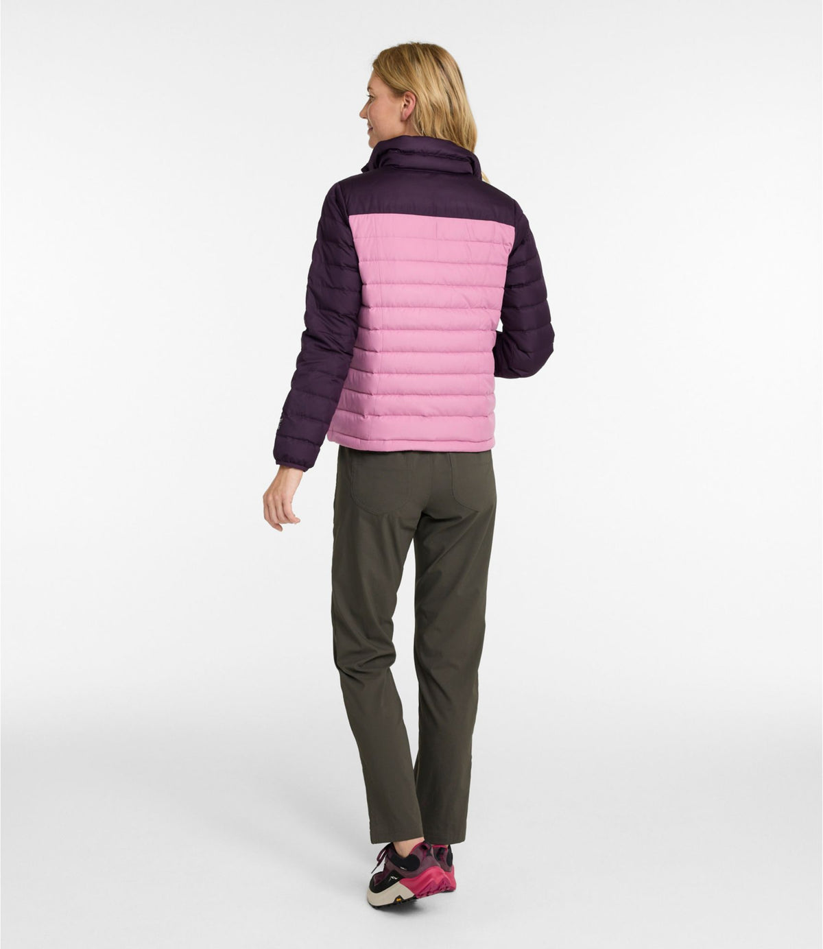 L.L.Bean Women's Access Down Puffer, Colorblock Eggplant/Iced Orchid
