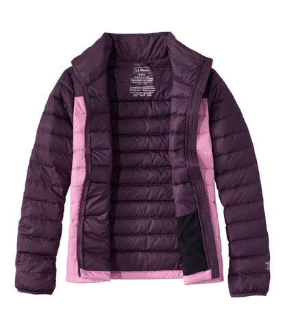 L.L.Bean Women's Access Down Puffer, Colorblock Eggplant/Iced Orchid