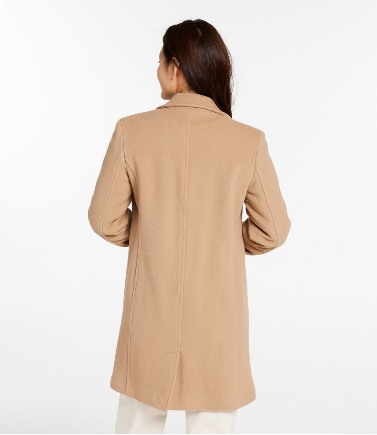 L.L.Bean Women's Classic Lambswool Polo Coat, Three-Quarter Length Camel