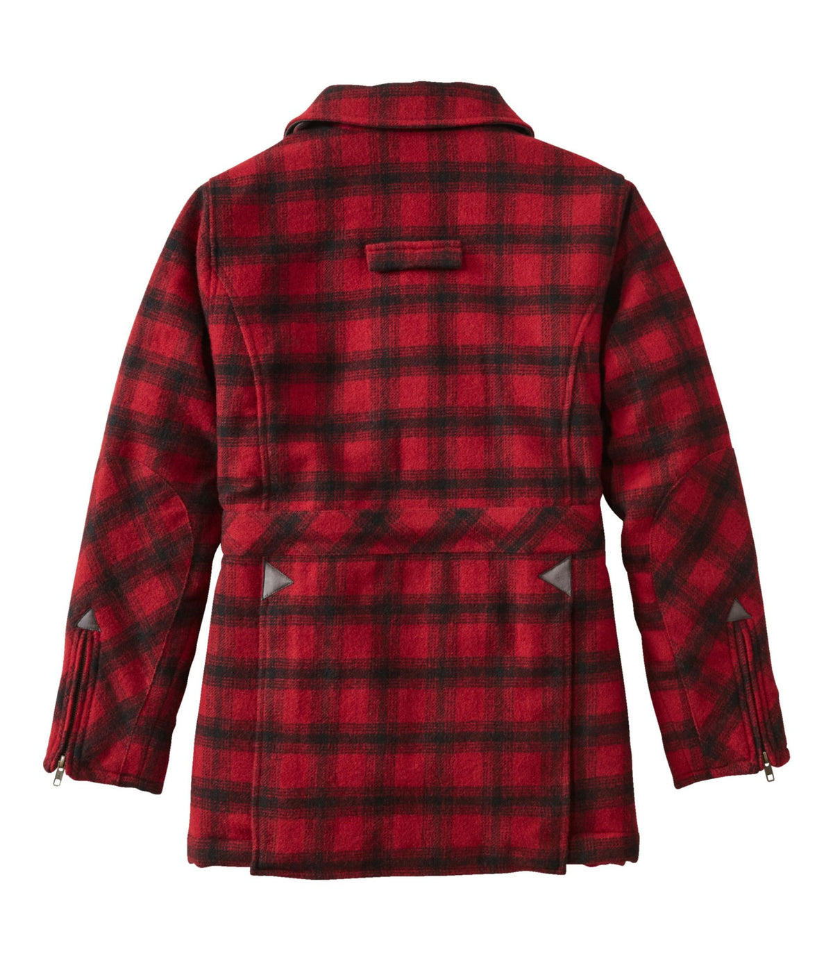 L.L.Bean Women's Maine Guide Wool Parka, PrimaLoft Red/Black Plaid