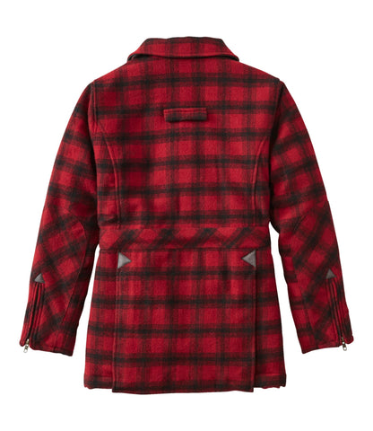 L.L.Bean Women's Maine Guide Wool Parka, PrimaLoft Red/Black Plaid