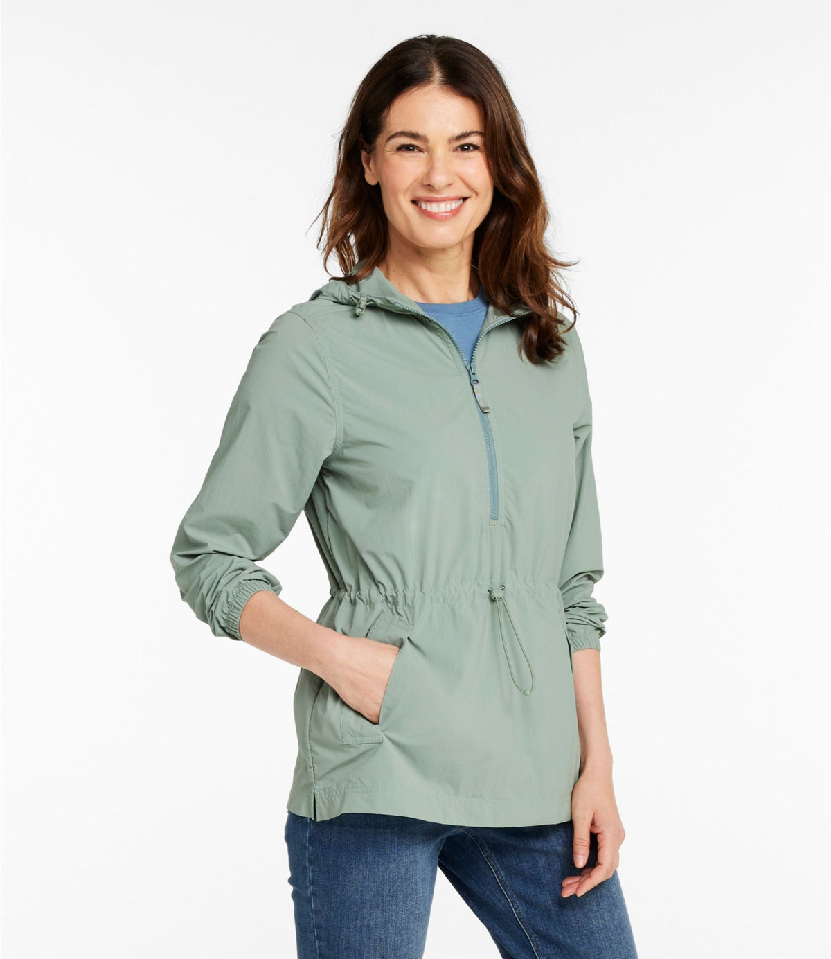L.L.Bean Women's Light and Airy Anorak Faded Sage