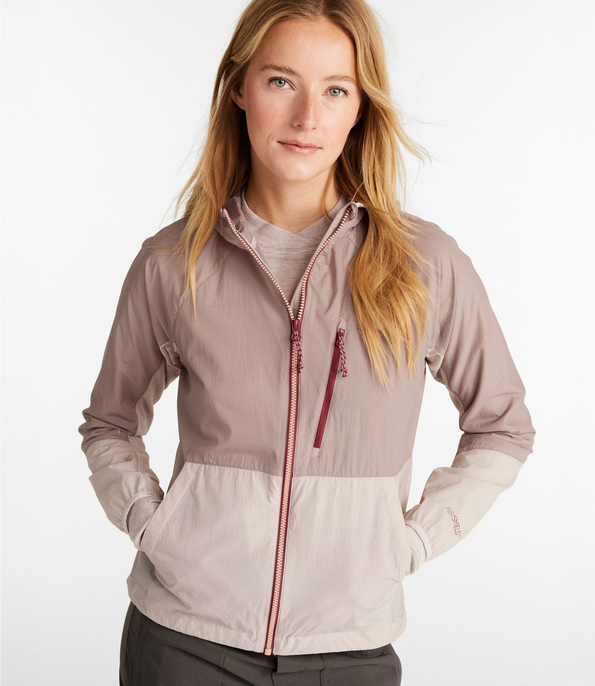 L.L.Bean Women's Stowaway Windbreaker Iron Blue/Foggy Blue