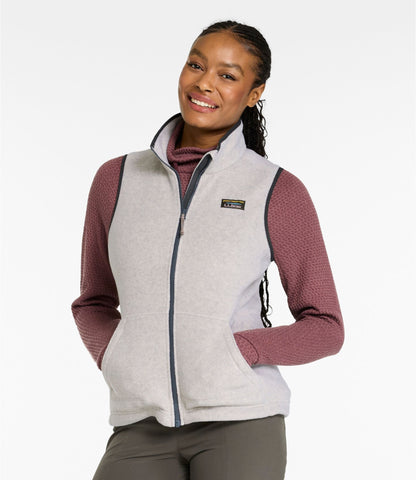 L.L.Bean Women's Mountain Classic Fleece Vest Clay Heather