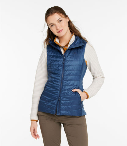 L.L.Bean Women's PrimaLoft Packaway Long Vest Bright Mariner