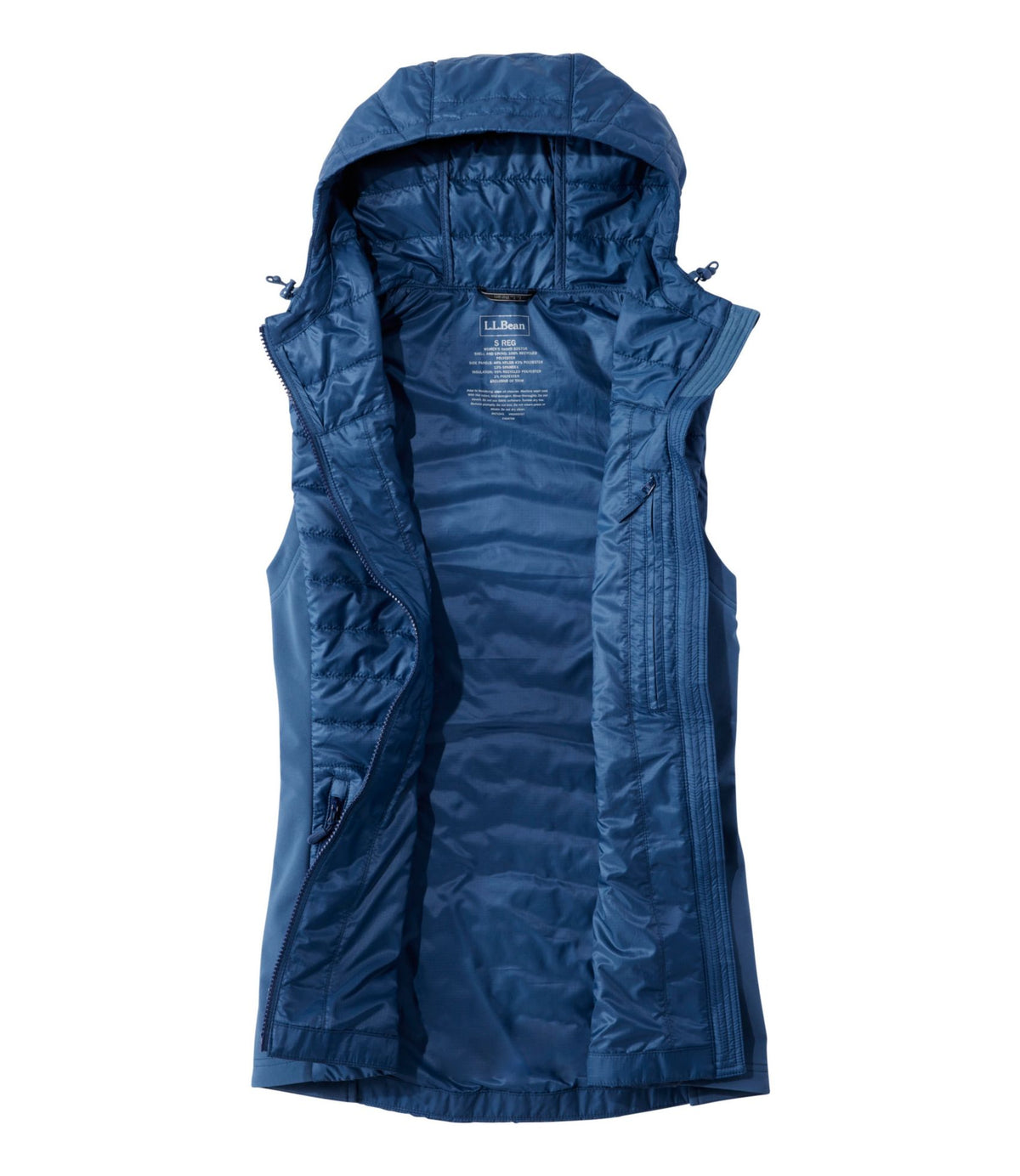 L.L.Bean Women's PrimaLoft Packaway Long Vest Bright Mariner
