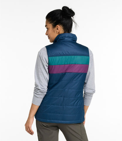 L.L.Bean Women's Mountain Classic Puffer Vest, Colorblock Mariner Blue/Shade Teal